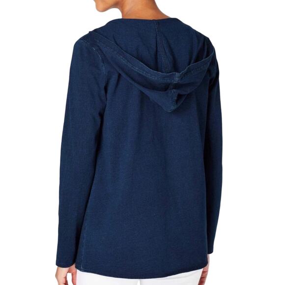 Pure Jill Indigo Wrap Hooded Cardigan indigo Women’s Petite XL - Picture 3 of 13